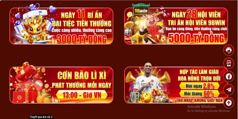 Lợi ích khi trở thành hội viên vip của nền tảng 98WIN